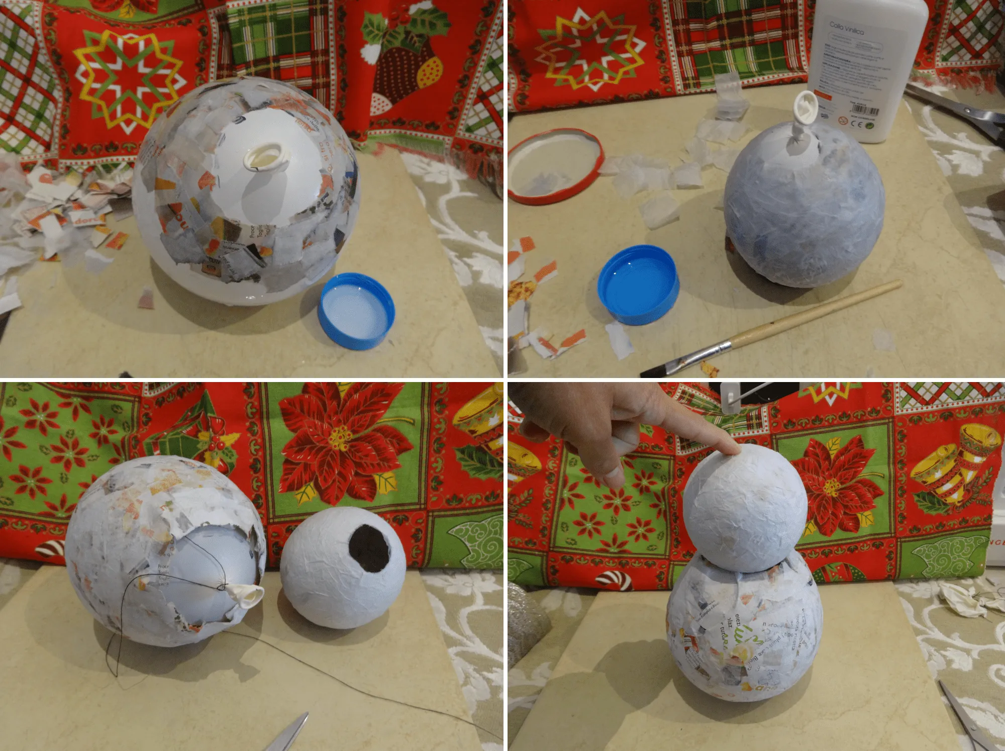 Ovillo de Eli: Mono de Nieve Piñata - Papel Crepé Ovillo de Eli: Mono de Nieve Piñata - Papel Crepé