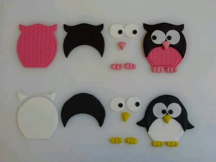 owl búhos y pingüino porcelana fria paso a paso | Porcelana Fría ... owl búhos y pingüino porcelana fria paso a paso | Porcelana Fría ...