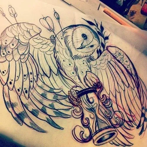 Owl tattoo design sketch | Buhos inspiracion | Pinterest