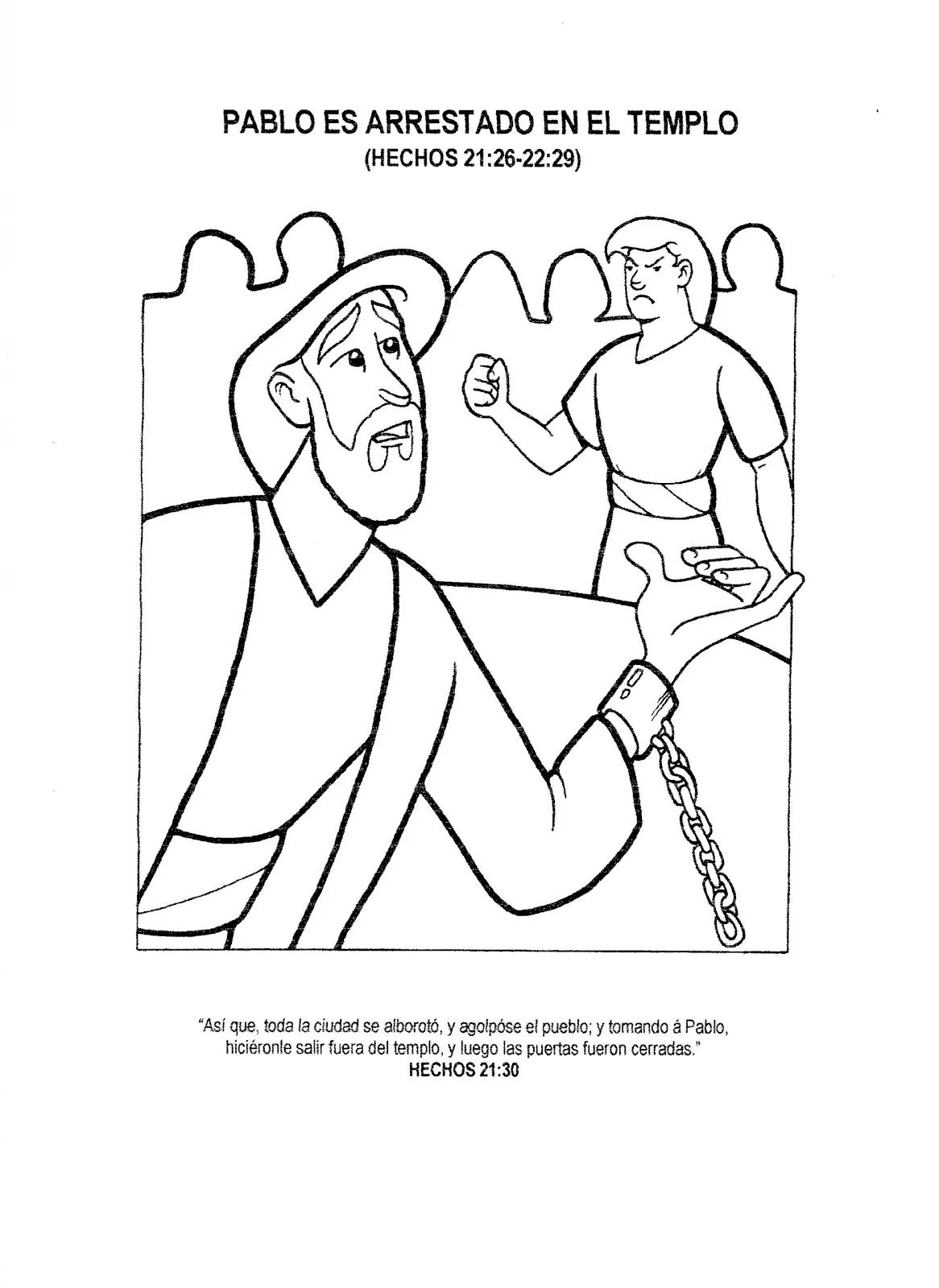 Pablo es arrestado en el templo para colorear - Hechos 21:26-22:29 ... Pablo es arrestado en el templo para colorear - Hechos 21:26-22:29 ...