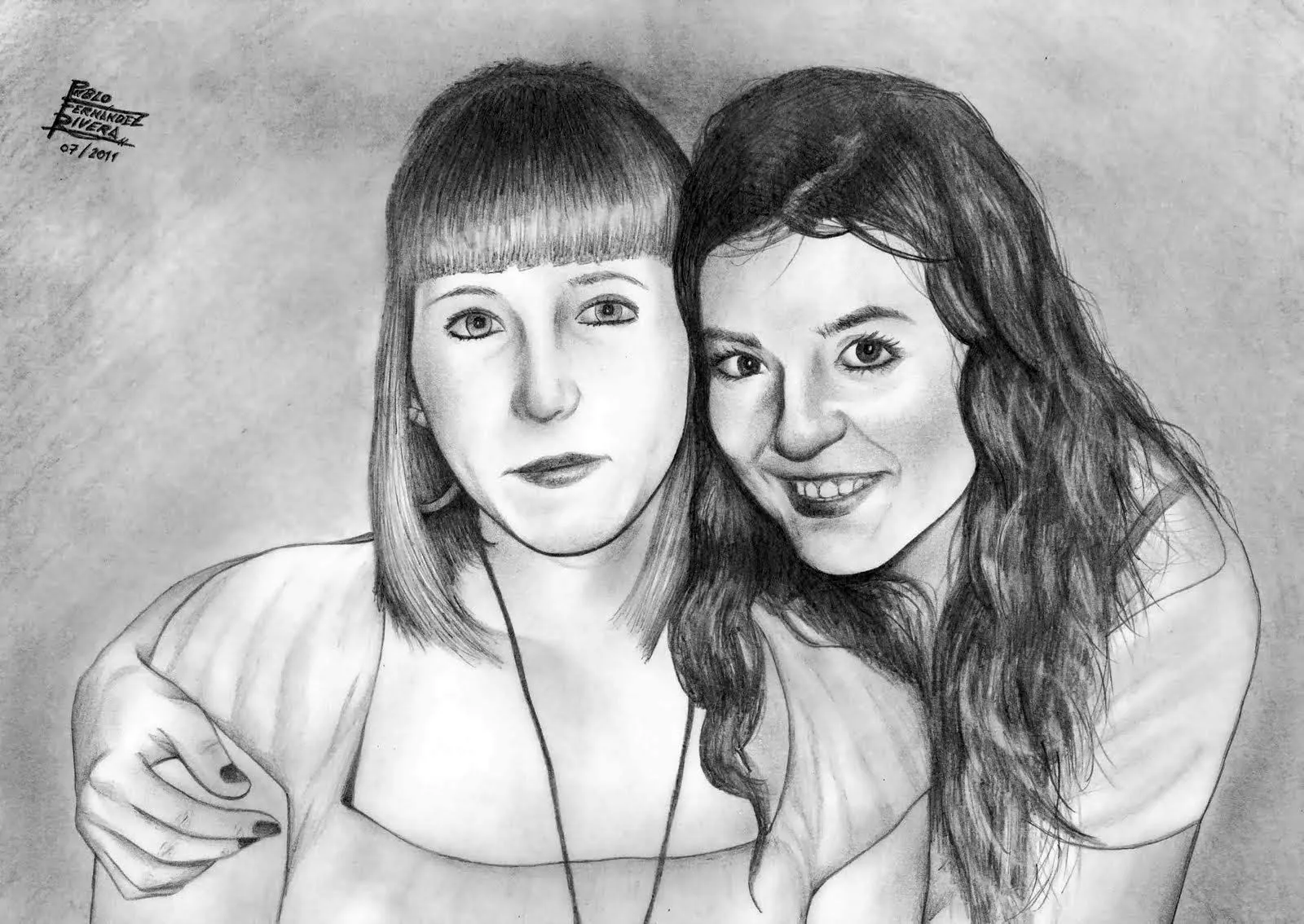PABLO FERNÁNDEZ RIVERA - Mis dibujos: Mary y amiga PABLO FERNÁNDEZ RIVERA - Mis dibujos: Mary y amiga