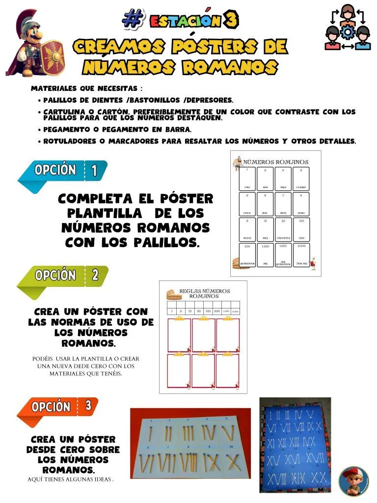 Pack de estaciones de aprendizaje números romanos a partir de segundo ciclo Pack de estaciones de aprendizaje números romanos a partir de segundo ciclo