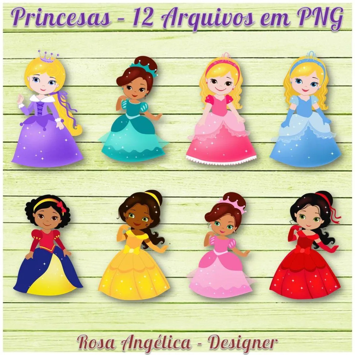 Pack Kit Arquivo Digital em PNG Princesas Disney (05 Kits) | Elo7