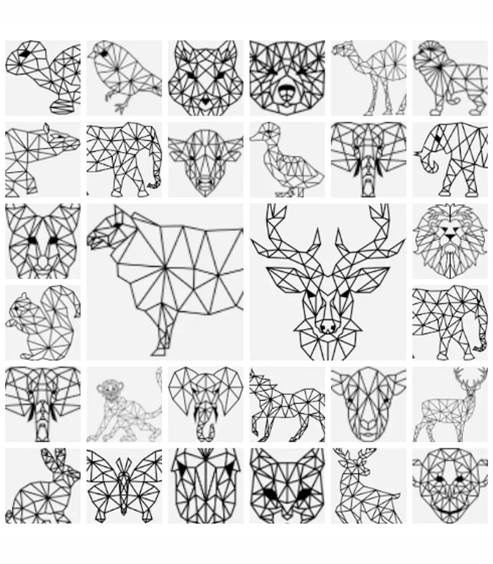 Pack de vectores de animales geométricos - Biblioteca de Corte