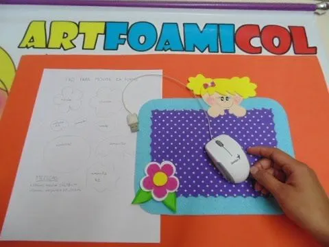 PAD MOUSE CON APLIQUES EN FOAMI MAS MOLDES O PATRONES - YouTube