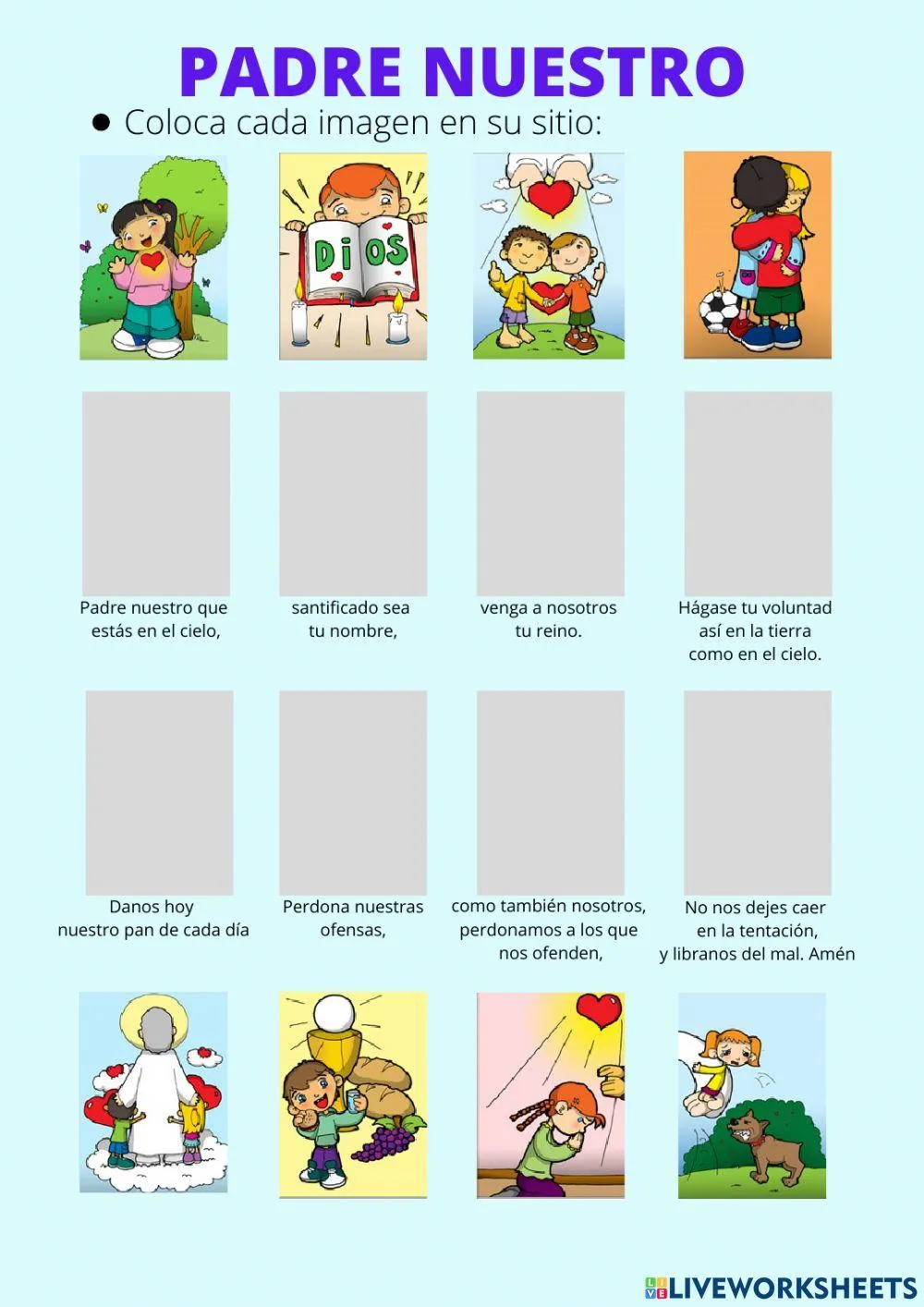 Padre Nuestro 1º worksheet | Live Worksheets