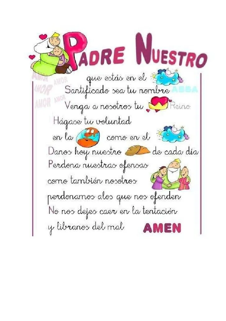 padre nuestro para Niños Colouring Pages