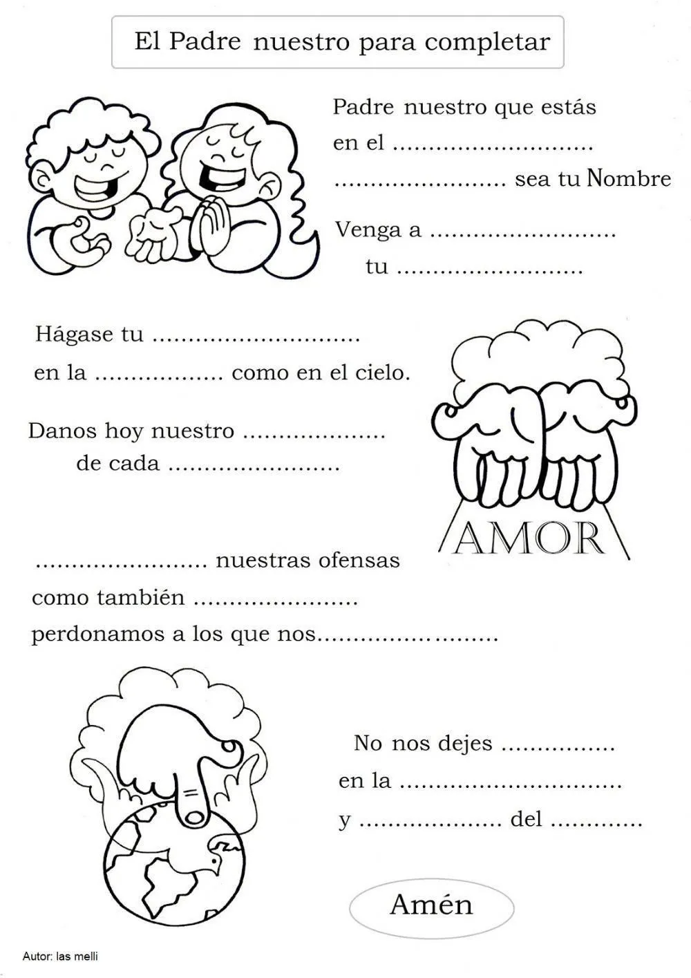 Padrenuestro - Completar worksheet | Live Worksheets