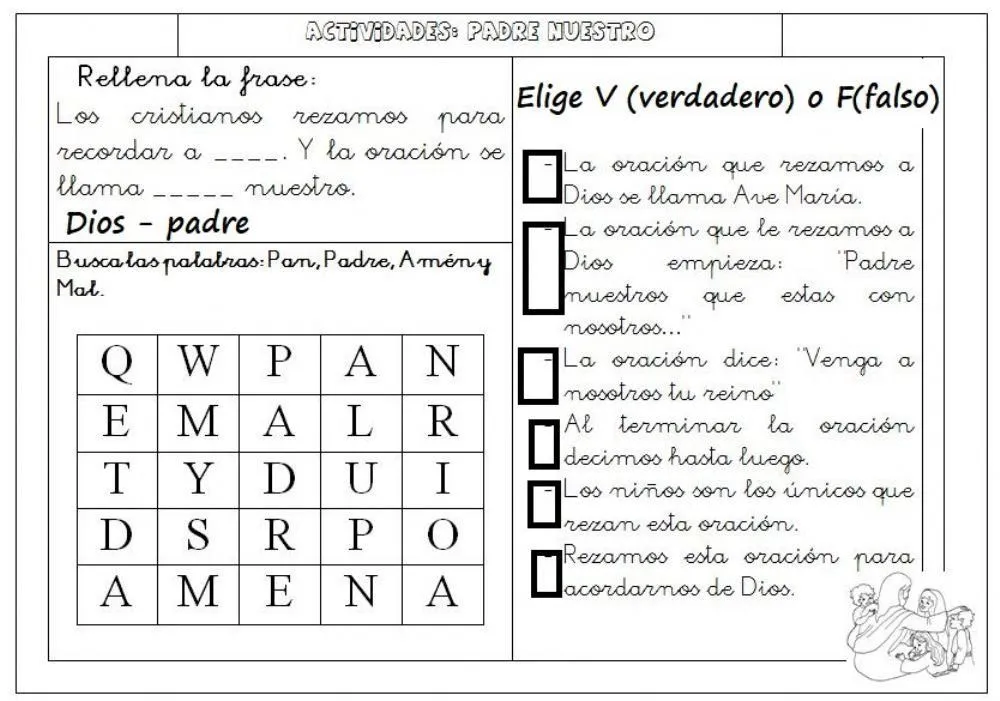 Padrenuestro exercise | Live Worksheets