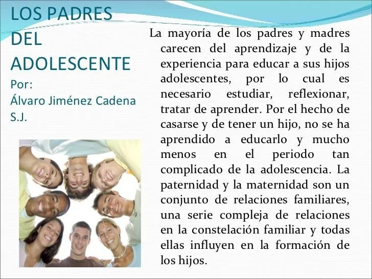 LOS PADRES DEL ADOLESCENTE