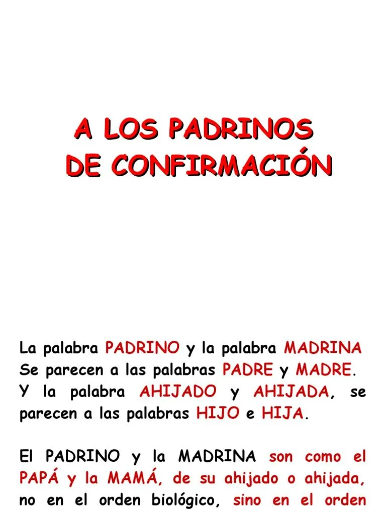 A Los Padrinos de Confirmacic3b3n | PDF