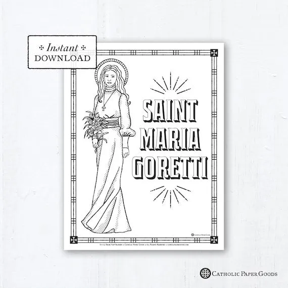 Página para colorear católica Santa María Goretti Santos - Etsy México