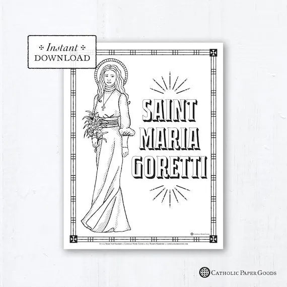 Página para colorear católica Santa María Goretti Santos - Etsy México Página para colorear católica Santa María Goretti Santos - Etsy México