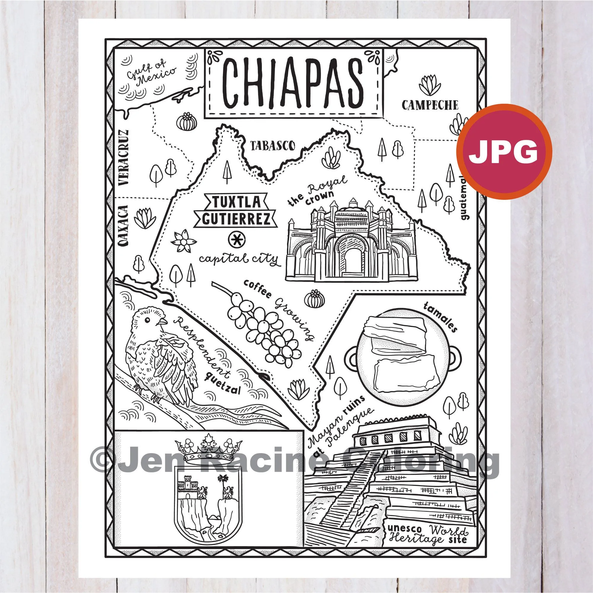 Página para colorear de Chiapas Estado de México Estados de México Bandera Comida Monumentos Página para Colorear JPG Descargar - Etsy México Página para colorear de Chiapas Estado de México Estados de México Bandera Comida Monumentos Página para Colorear JPG Descargar - Etsy México