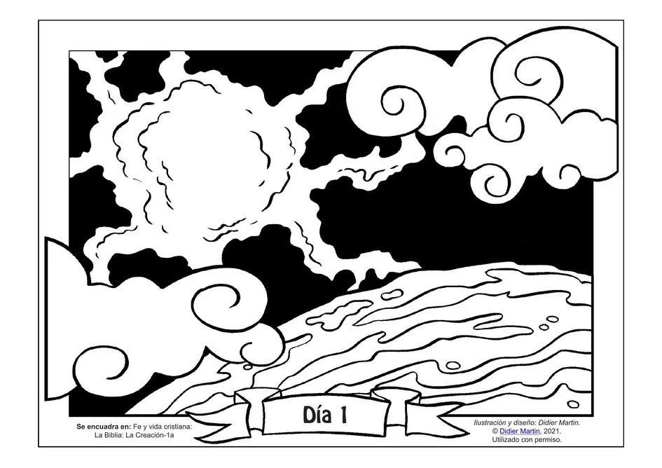 Página para colorear: La creación del mundo: En el principio... | Rincón de las maravillas Página para colorear: La creación del mundo: En el principio... | Rincón de las maravillas