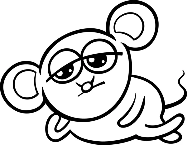 Página para colorear de dibujos animados kawaii ratón — Vector ...