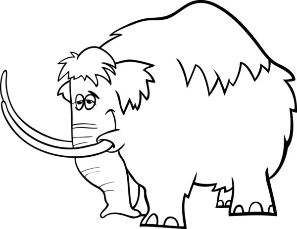 Página para colorear de dibujos animados mamut — Vector stock ...