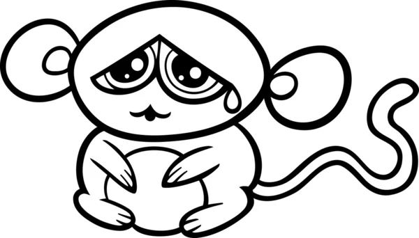 Página para colorear de dibujos animados mono triste — Vector ... Página para colorear de dibujos animados mono triste — Vector ...