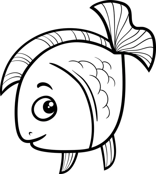 Página para colorear de dibujos animados de peces — Vector stock ...