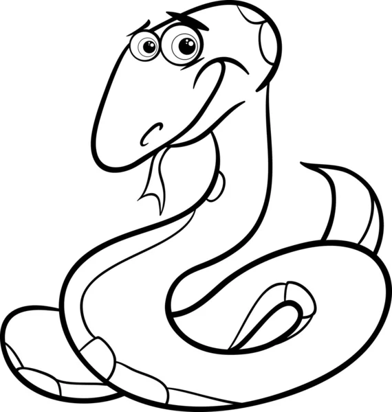 Página para colorear de dibujos animados de serpiente — Vector ...