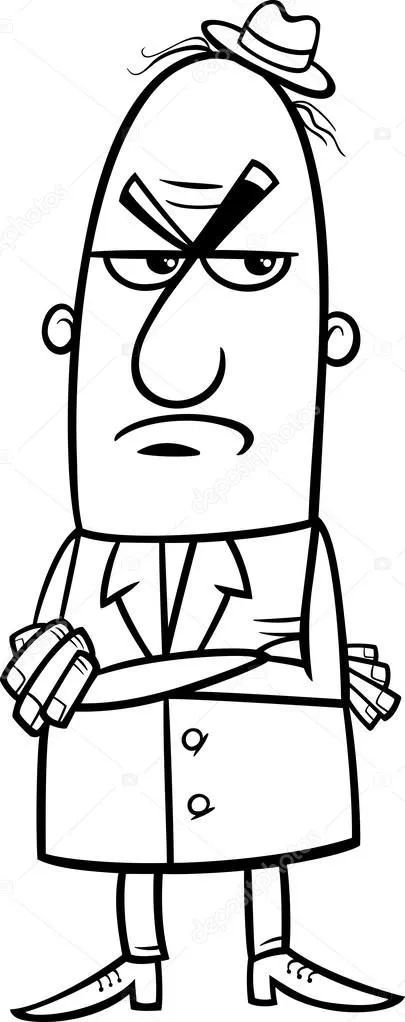 Página para colorear de hombre enojado de dibujos animados ...