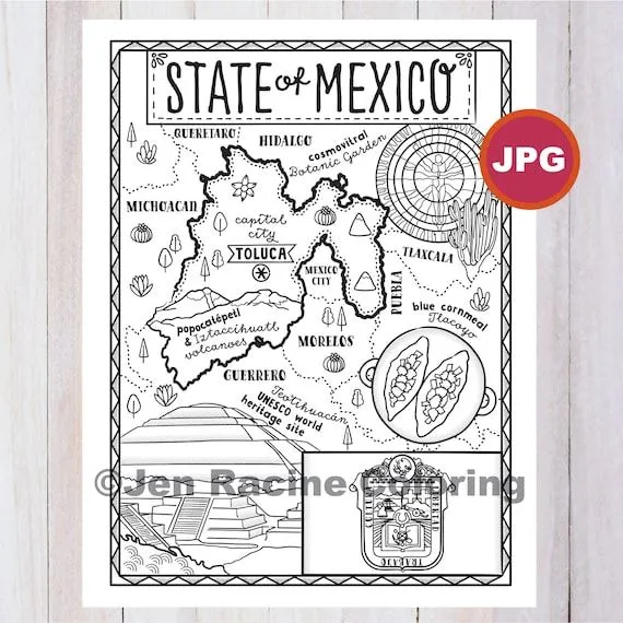 Página para colorear del Estado de México Estado de México Estados de México Bandera Comida Monumentos Página para colorear JPG Descargar - Etsy México Página para colorear del Estado de México Estado de México Estados de México Bandera Comida Monumentos Página para colorear JPG Descargar - Etsy México
