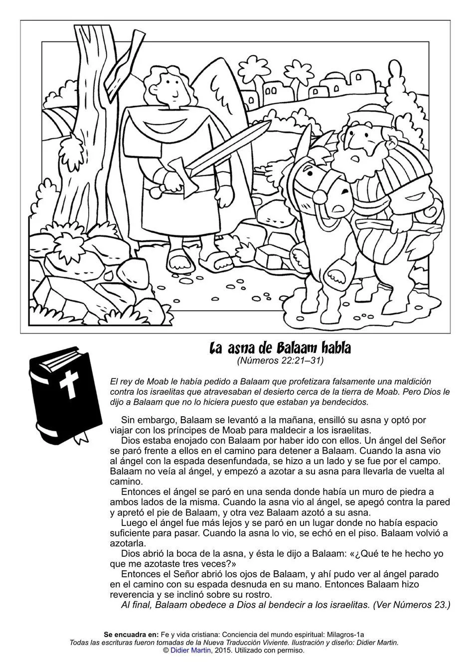 Página para colorear: Milagros en la Biblia: La asna de Balaam habla | Rincón de las maravillas Página para colorear: Milagros en la Biblia: La asna de Balaam habla | Rincón de las maravillas