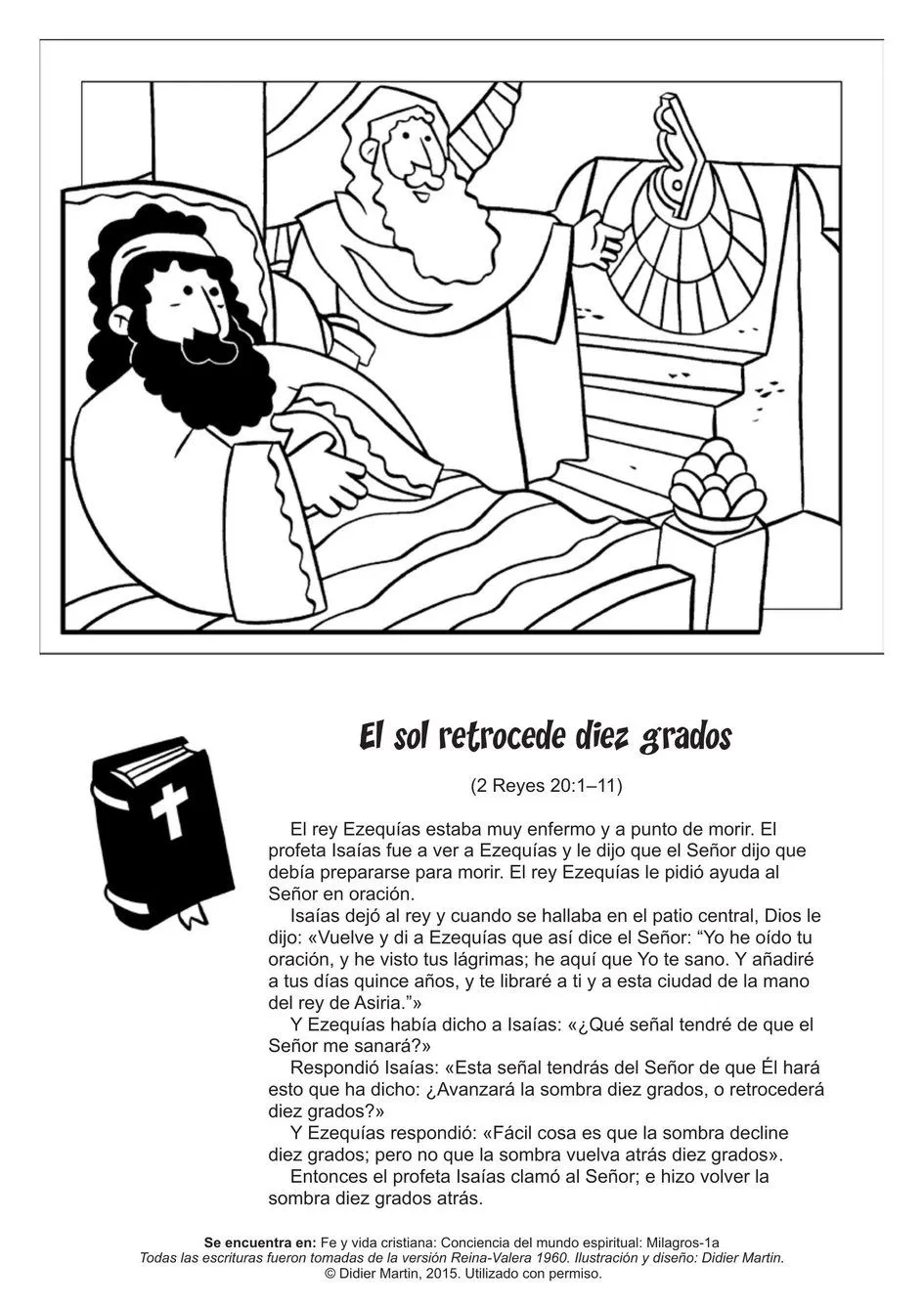 Página para colorear: Milagros en la Biblia: El sol retrocede diez grados | Rincón de las maravillas Página para colorear: Milagros en la Biblia: El sol retrocede diez grados | Rincón de las maravillas