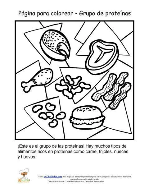 Página Para Colorear para niños que introduce los alimentos del ...