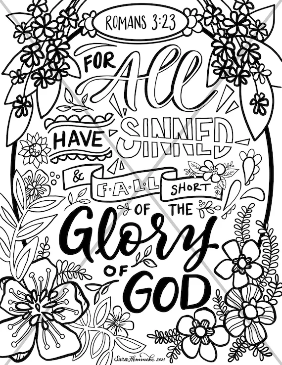 Página para colorear versículos de la Biblia Para todos han pecado Romanos 3:23 - Etsy México Página para colorear versículos de la Biblia Para todos han pecado Romanos 3:23 - Etsy México