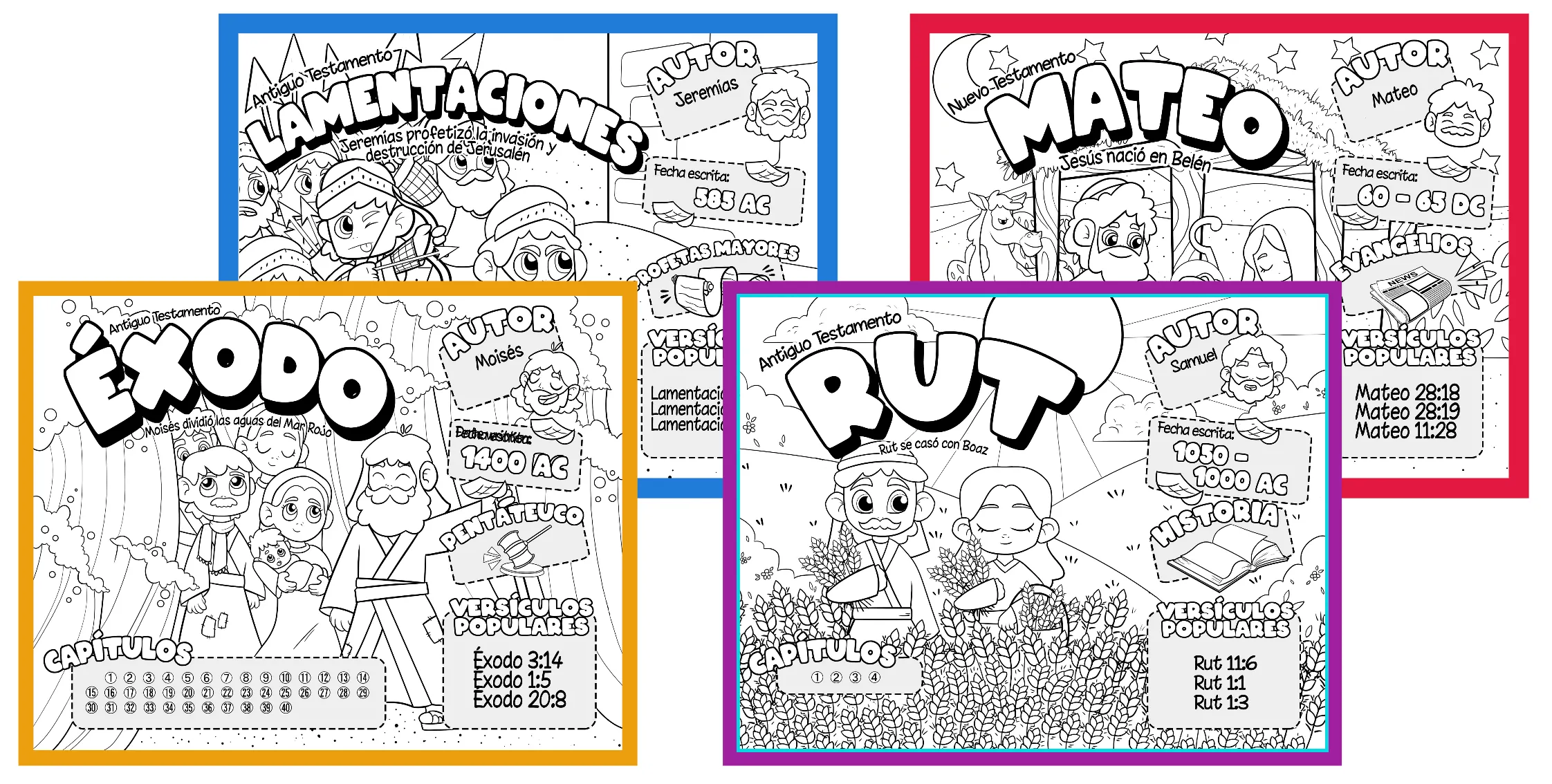 Páginas para colorear la Biblia libro por libro — Teach Sunday School Páginas para colorear la Biblia libro por libro — Teach Sunday School