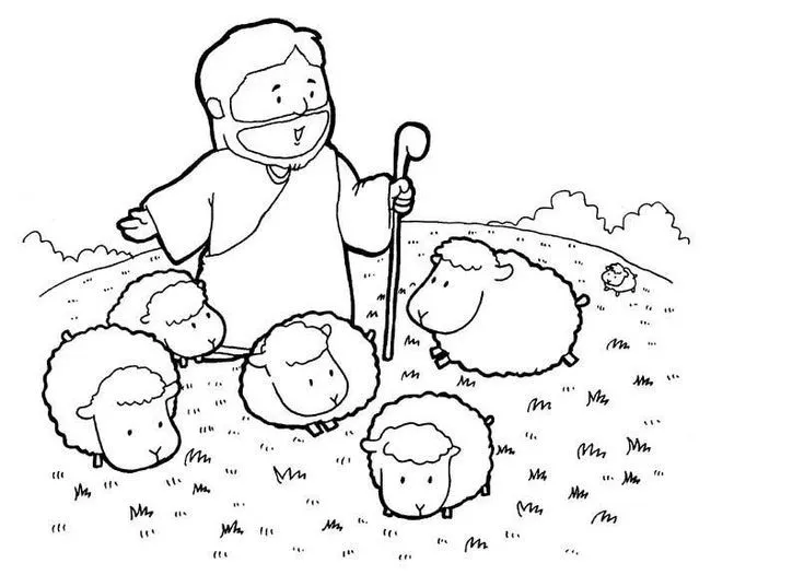 Páginas para colorear de biblia, Oveja para colorear, Pastor de ovejas Páginas para colorear de biblia, Oveja para colorear, Pastor de ovejas