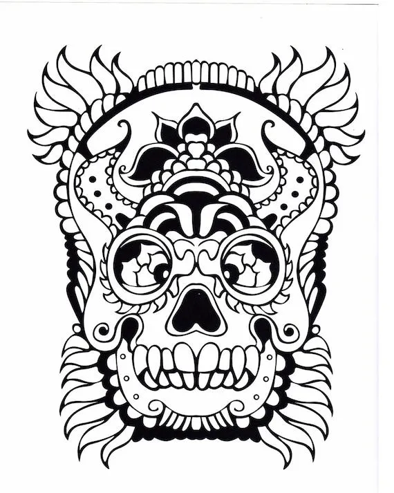 Páginas para colorear de calaveras día de los muertos día de - Etsy México Páginas para colorear de calaveras día de los muertos día de - Etsy México