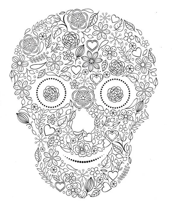 Páginas para colorear de calaveras día de los muertos día de - Etsy México