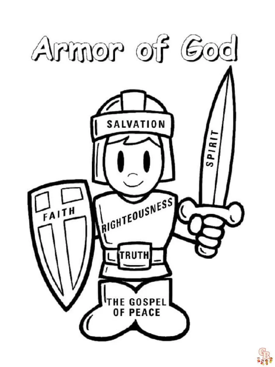 Páginas para colorear imprimibles de la armadura de Dios gratis para niños y adultos Páginas para colorear imprimibles de la armadura de Dios gratis para niños y adultos