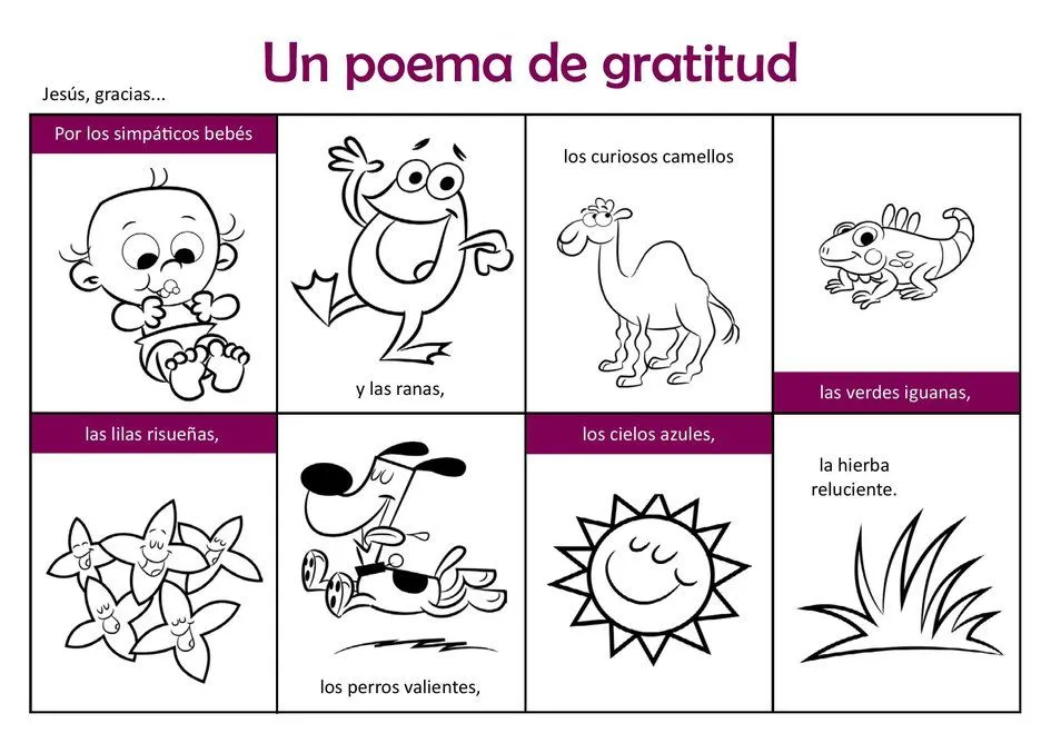 Páginas para colorear: Un poema de gratitud | Rincón de las maravillas Páginas para colorear: Un poema de gratitud | Rincón de las maravillas
