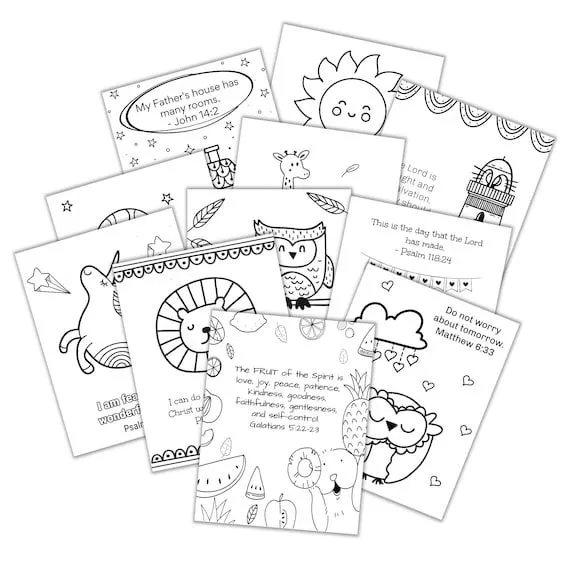 Páginas para colorear de versículos bíblicos para niños Libro - Etsy México Páginas para colorear de versículos bíblicos para niños Libro - Etsy México