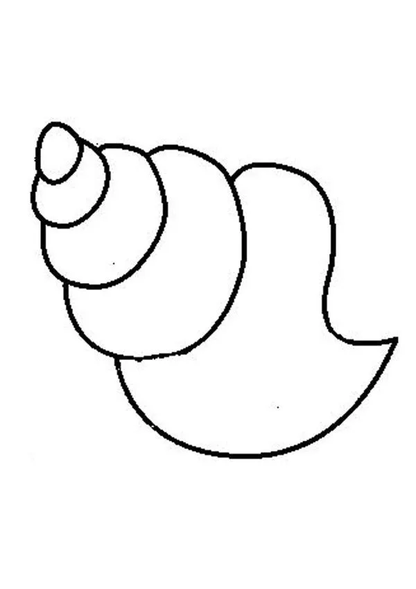 Páginas para colorir CONCHAS - Desenho de uma concha no mar para ...