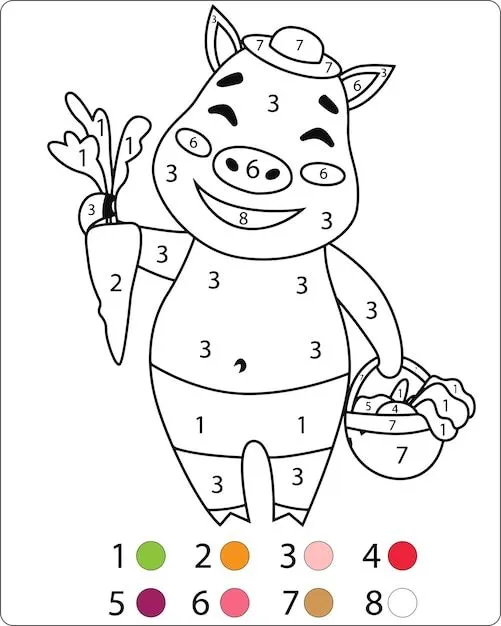 Páginas de números para colorear o niños | Vector Premium Páginas de números para colorear o niños | Vector Premium