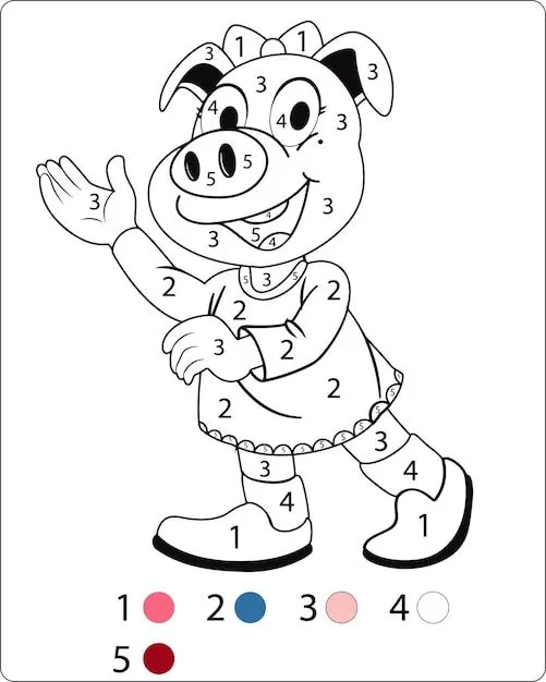 Páginas de números para colorear o niños | Vector Premium Páginas de números para colorear o niños | Vector Premium