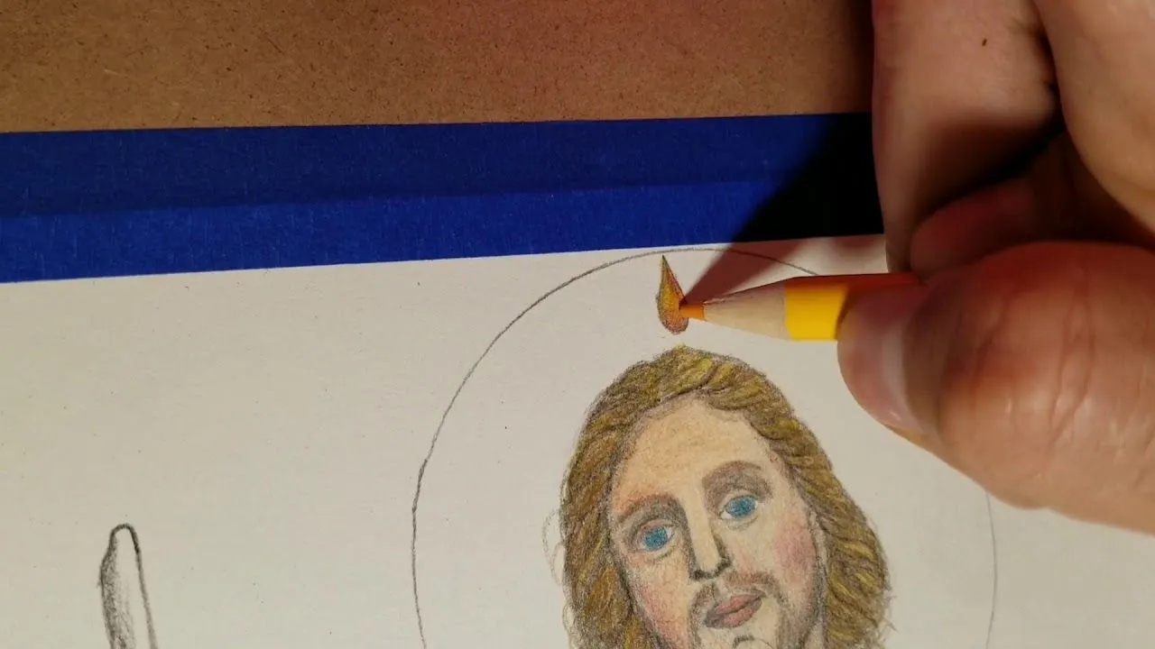 Painting San Judas Tadeo - Color pencils - by Victor Ferretiz - YouTube Painting San Judas Tadeo - Color pencils - by Victor Ferretiz - YouTube