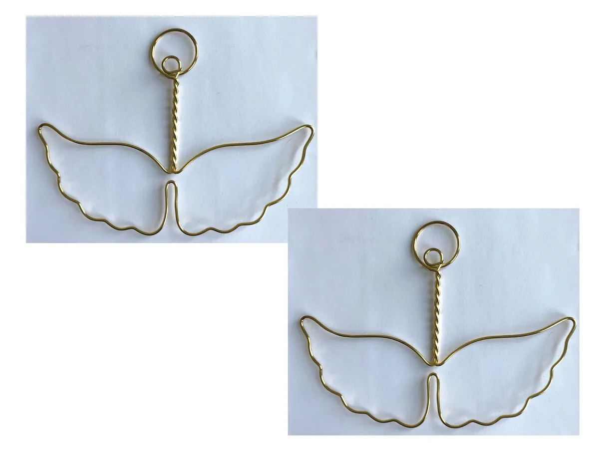 2 Pair Gold Metal Wire Angel Wings & Halo Craft Doll Christmas Ornament Making | eBay 2 Pair Gold Metal Wire Angel Wings & Halo Craft Doll Christmas Ornament Making | eBay