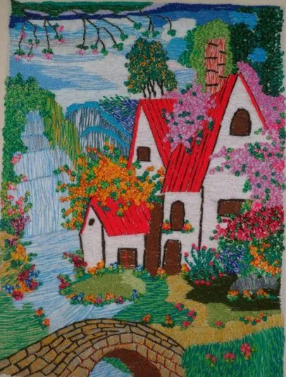 paisaje bordado por mi . | CUADROS BORDADOS CON HILO Y LISTÓN ... paisaje bordado por mi . | CUADROS BORDADOS CON HILO Y LISTÓN ...