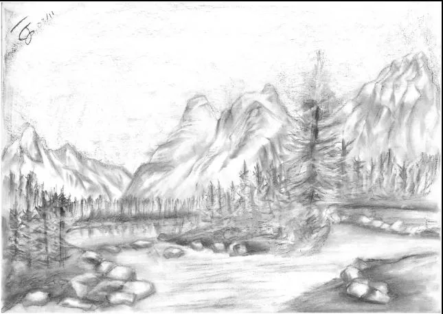 Paisaje en carboncillo. ¿El público quiere carboncillo?, pues ... Paisaje en carboncillo. ¿El público quiere carboncillo?, pues ...