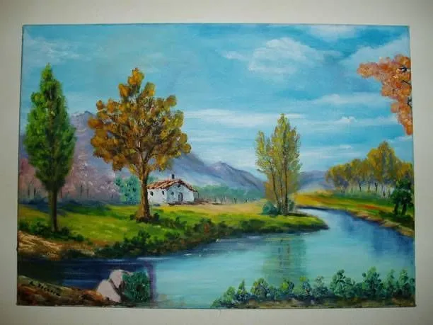 Paisaje con casa Amparo Becerra Castro - Artelista.com Paisaje con casa Amparo Becerra Castro - Artelista.com