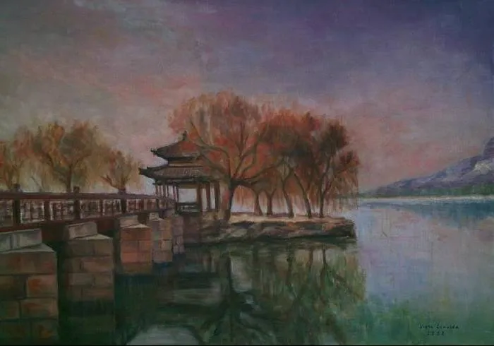 Paisaje chino Óleo Lienzo Paisaje