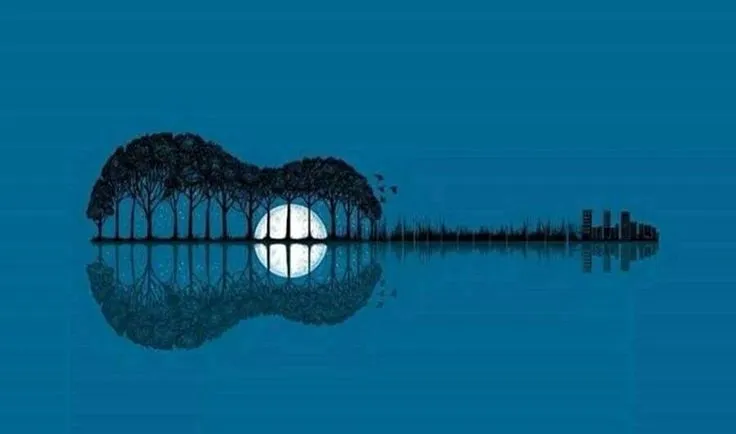 Paisaje con forma de guitarra | Ilustraciones | Pinterest