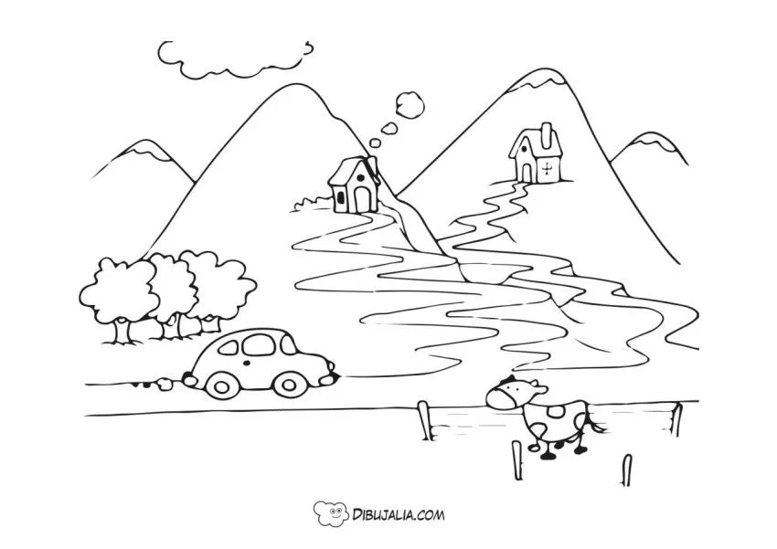 Paisaje de montaña - Dibujo #1620 - Dibujalia - Dibujos para Colorear y Recursos Educativos Paisaje de montaña - Dibujo #1620 - Dibujalia - Dibujos para Colorear y Recursos Educativos