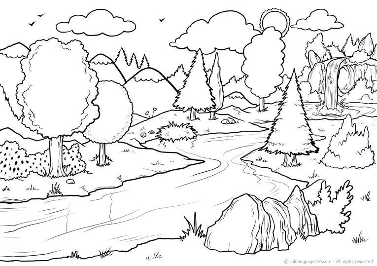 Un paisaje natural y artificial para colorear - Brainly.lat Un paisaje natural y artificial para colorear - Brainly.lat
