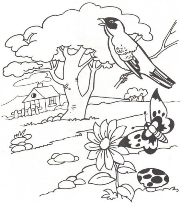Un paisaje natural y artificial para colorear - Brainly.lat Un paisaje natural y artificial para colorear - Brainly.lat
